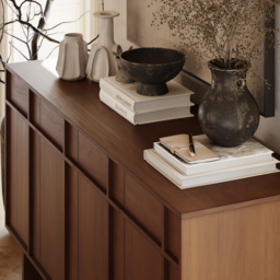 "60"" Mid Century Modern Sideboard Wooden Buffet with Storage" - thumbnail 8