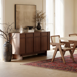 "60"" Mid Century Modern Sideboard Wooden Buffet with Storage" - thumbnail 3