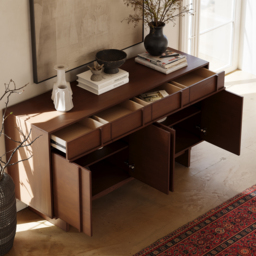 "60"" Mid Century Modern Sideboard Wooden Buffet with Storage" - thumbnail 5