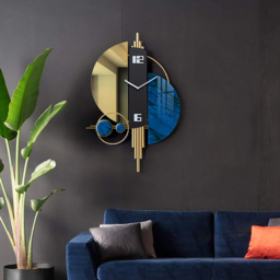 Unique Creative Geometric Oversized Wall Clock 3D Iron Home Decor - thumbnail 2