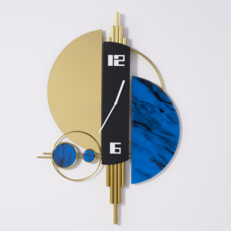 Unique Creative Geometric Oversized Wall Clock 3D Iron Home Decor - thumbnail 4