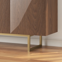 1803mm Modern Walnut&Yellow Sideboard Kitchen Cabinet with djustable Shelves - thumbnail 7