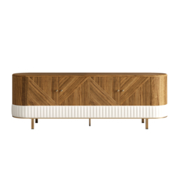 Wovent Mid-Century Modern Walnut Wood Tall TV Stand with Storage for 2000mm TV - thumbnail 8