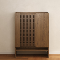 Solid Wood Shoe Rack for Entryway in Walnut 5-Tier Shoe Storage Cabinet for Closet - thumbnail 6
