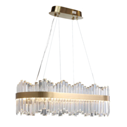Crystina Modern Oval LED Crystal Kitchen Island Light Brass with Tubes Shaped - thumbnail 9