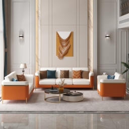 3 PCS Vertex Sofa Set with Chair Modern Living Room Sofa Set with Cushion - thumbnail 4