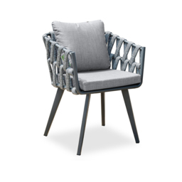 11 Pieces Gray Aluminum Outdoor Patio Dining Set with Extendable Table and Woven Armchai - thumbnail 9