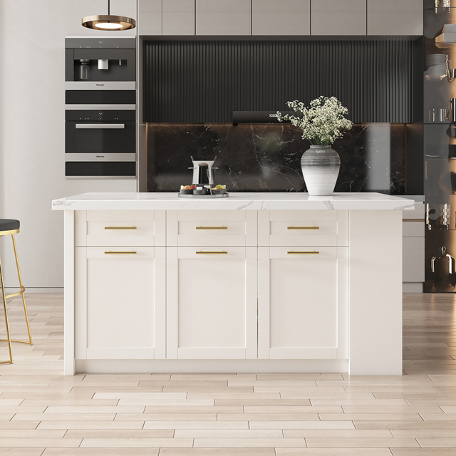 1830 mm Large White Kitchen Island with Storage Modern Kitchen Cabinet - image 1
