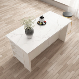 1830 mm Large White Kitchen Island with Storage Modern Kitchen Cabinet - thumbnail 7