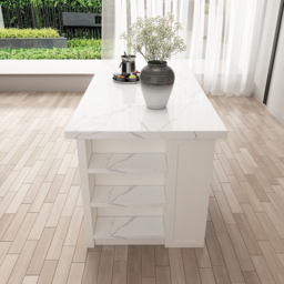 1830 mm Large White Kitchen Island with Storage Modern Kitchen Cabinet - thumbnail 8