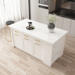 1830 mm Large White Kitchen Island with Storage Modern Kitchen Cabinet - thumbnail 2
