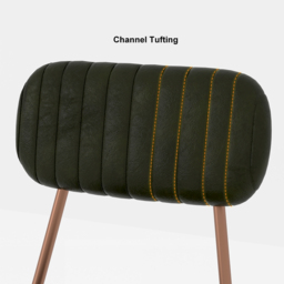 Faux Leather Dining Chairs with Upholstered & Metal Frame Modern Green Dining Room Chairs 6-Pieces - thumbnail 4
