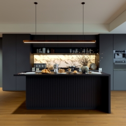 183 cm Sintered Stone Top Kitchen Island with Storage Black - thumbnail 7