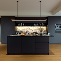 183 cm Sintered Stone Top Kitchen Island with Storage Black - thumbnail 6