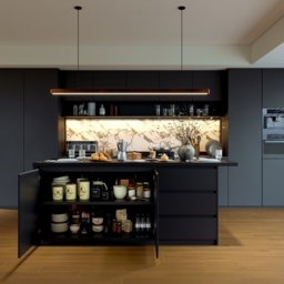 183 cm Sintered Stone Top Kitchen Island with Storage Black - thumbnail 5