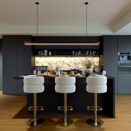 183 cm Sintered Stone Top Kitchen Island with Storage Black - thumbnail 2