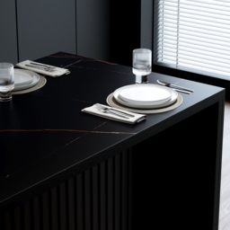 183 cm Sintered Stone Top Kitchen Island with Storage Black - thumbnail 9