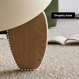 Curva Round Small Modern Beige & Natural Coffee Table Concrete & Wood Accent Table - thumbnail 7