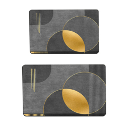 2 Pieces Modern Black & Gold Bath Mat Set Bathroom Rugs 400mm x 600mm & 500mm x 800mm - thumbnail 7