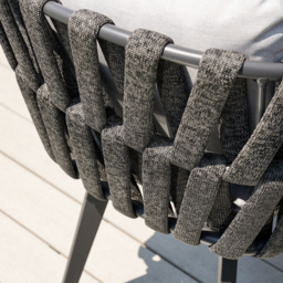 7-Piece Outdoor Extendable Dining Set with 6 Rope Weave Chairs (1631 mm - 2141 mm) in Grey - thumbnail 8