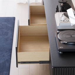 Modern 2000mm TV Stand with Drawers Line Media Console with Black Metal Legs - thumbnail 7