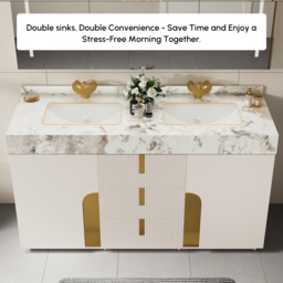 Artis 150 cm Double Bathroom Vanity with Sink, Sintered Stone top, Ample Storage - thumbnail 9