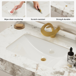 Artis 150 cm Double Bathroom Vanity with Sink, Sintered Stone top, Ample Storage - thumbnail 6
