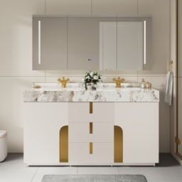Artis 150 cm Double Bathroom Vanity with Sink, Sintered Stone top, Ample Storage - thumbnail 1