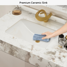Artis 150 cm Double Bathroom Vanity with Sink, Sintered Stone top, Ample Storage - thumbnail 7