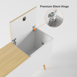 Natural Rectangle End Table with Drawers Modern Sofa Table for Living Room - thumbnail 9