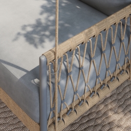 Ropipe Outdoor Aluminium & Rope Weave 2-Seater Swing Sofa in Dark Grey - thumbnail 9