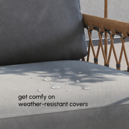 Ropipe Outdoor Aluminium & Rope Weave 2-Seater Swing Sofa in Dark Grey - thumbnail 6