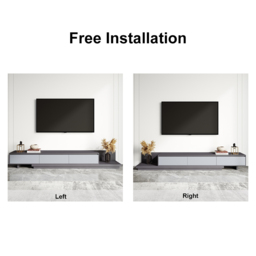 Up to 360 cm Extendable Gray TV Stand Modern Retractable Floor Media Console with 3 Drawers - thumbnail 9