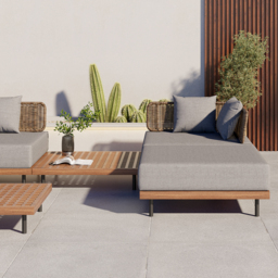 8 PCS L Shaped Outdoor Sectional Sofa Set with Coffee Table Modern Yard & Patio Furniture for 6 Person in Gray Cushion & Pillow Included - thumbnail 7