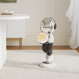 "28.8"" Astronaut Floor Sculpture Figurine Ornament Art Decor with Ball Lamp USB Charging" - thumbnail 5