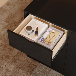 L Shaped Large Executive Office Desk with Drawers & Cabinet Black Office Furniture Left Hand (1800mm) - thumbnail 9