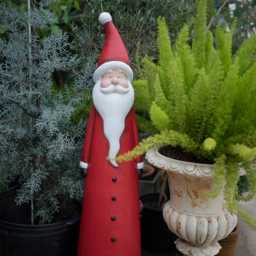 730mm Outdoor Santa Claus Statue Garden Resin Christmas Decor Standing Figurine in Red - thumbnail 2