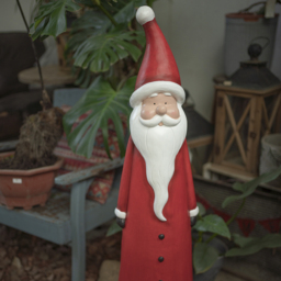 730mm Outdoor Santa Claus Statue Garden Resin Christmas Decor Standing Figurine in Red - thumbnail 3