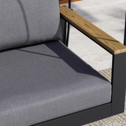 Tevara Solid Wood Garden Hanging Chair Sofa Porch Swing Bench in Grey Cushion & Pillow Included - thumbnail 7