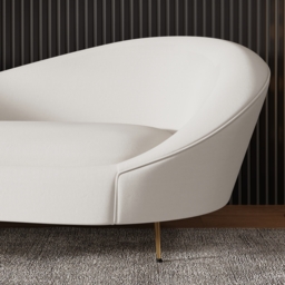 2360mm Modern White Velvet Upholstered Large 3-Seater Curved Sofa - thumbnail 8