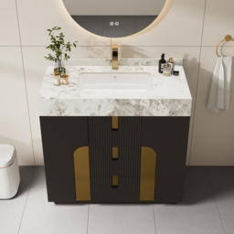 91cm Artis Freestanding Bathroom Vanity Single Sink Vanity Cabinet Sintered Stone Top - thumbnail 3