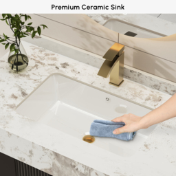 91cm Artis Freestanding Bathroom Vanity Single Sink Vanity Cabinet Sintered Stone Top - thumbnail 6