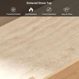 "Japandi 60"" Oval Sintered Stone Console Table With 2 Drawers" - thumbnail 8