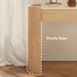 "Japandi 60"" Oval Sintered Stone Console Table With 2 Drawers" - thumbnail 9