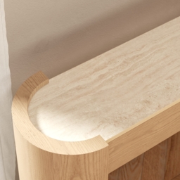 "Japandi 60"" Oval Sintered Stone Console Table With 2 Drawers" - thumbnail 6
