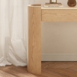 "Japandi 60"" Oval Sintered Stone Console Table With 2 Drawers" - thumbnail 7