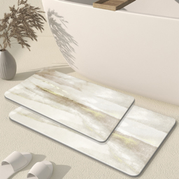 2 Pieces Modern Non-Slip Bath Mat Abstract Rug 400mm x 600mm & 500mm x 800mm - thumbnail 1