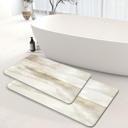 2 Pieces Modern Non-Slip Bath Mat Abstract Rug 400mm x 600mm & 500mm x 800mm - thumbnail 2