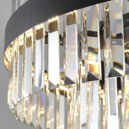 Fixedo Modern Tiered Crystal LED Chandelier in Black Light - thumbnail 8