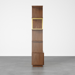 5-Tier Walnut Bookshelf with 2 Drawers Wooden Bookcase in Gold (165 cm High) - thumbnail 8